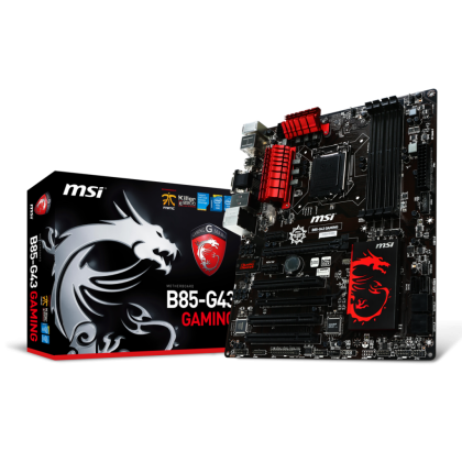 MSI B85-G43 GAMING 4th Gen Intel B85 LGA 1150 DDR3 VGA HDMI DVI ATX Motherboard with Killer Networking